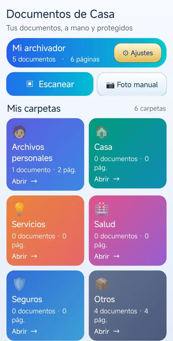 Ajustes de huella, contraseña, capturas de pantalla y privacidad